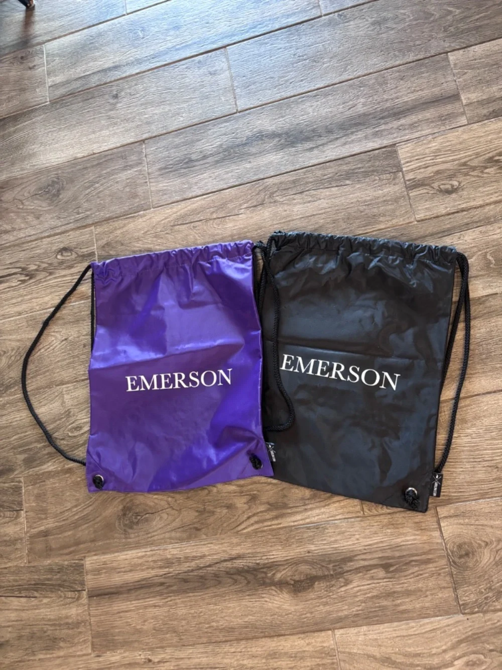 Emerson College Drawstring backpacks x4